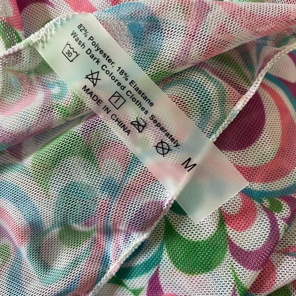 Y2K Mini Scarf Handkerchief Wrap Skirt Purple Pink 70s Style M - Picture 5 of 5